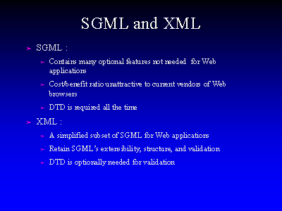 SGML and XML